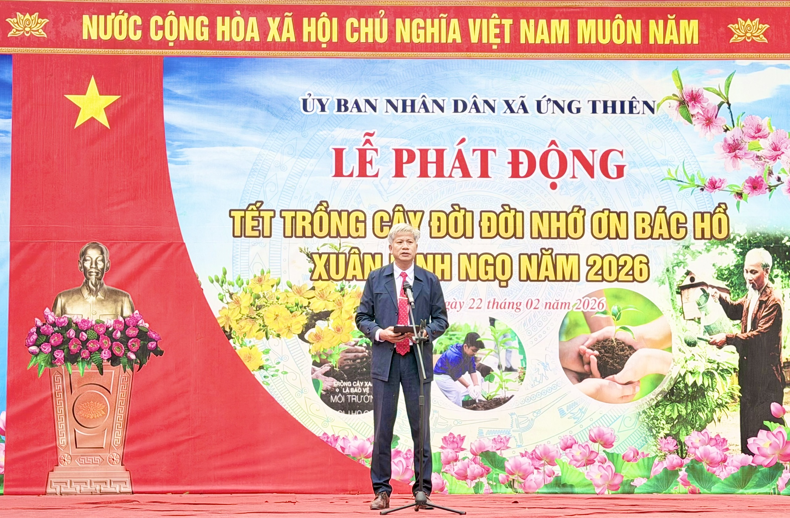 Xã Ứng Thiên phấn đấu trồng 2.500 cây xanh trong năm 2026 - ảnh 1