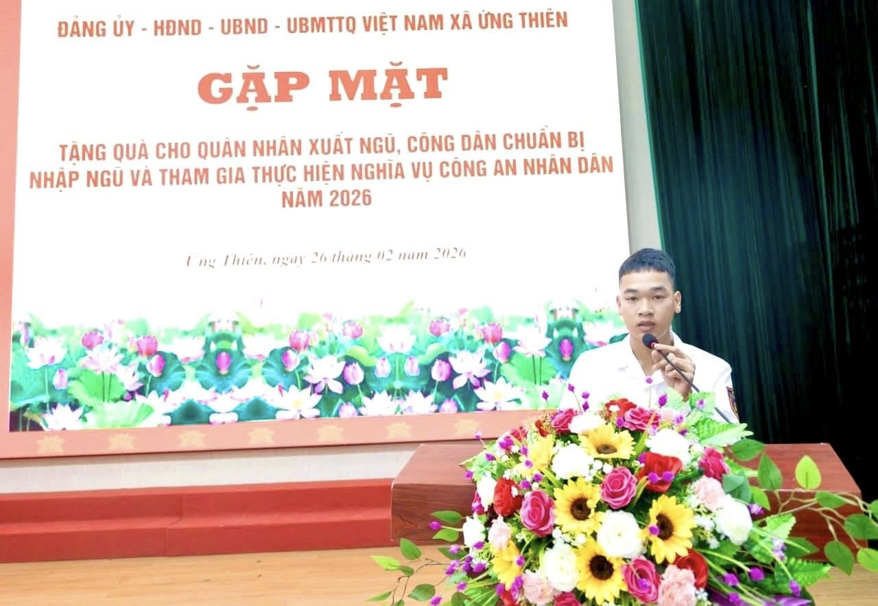 Ứng Thiên gặp mặt, tặng quà tân binh nhập ngũ và quân nhân xuất ngũ năm 2026 - ảnh 2