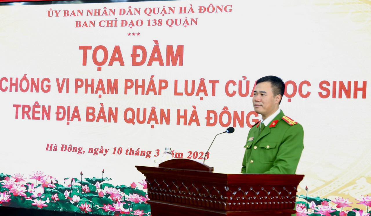 Tọa đàm “Phòng, chống vi phạm pháp luật của học sinh” trên địa bàn quận Hà Đông - ảnh 1