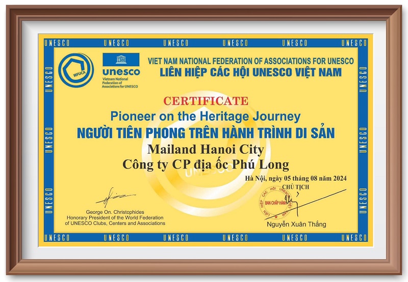 Mailand Hanoi City được vinh danh “Người Tiên phong trên hành trình di sản” - ảnh 1