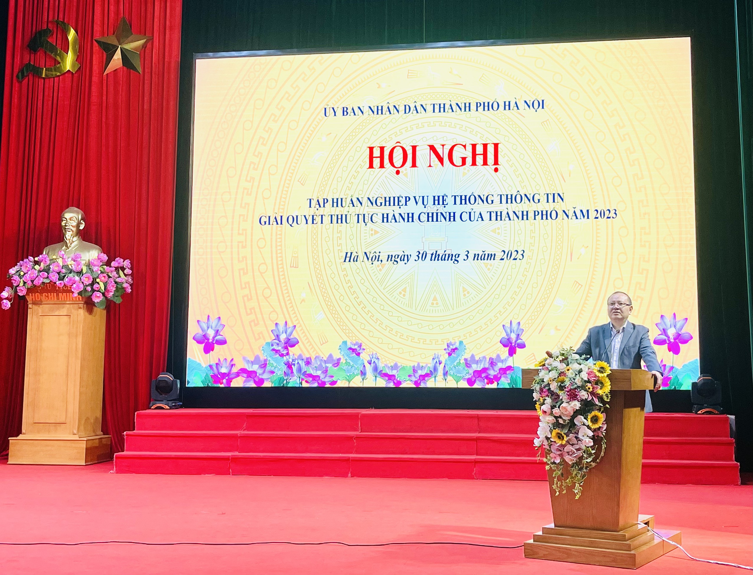 Huyện Thanh Trì: Tập huấn nghiệp vụ Hệ thống thông tin giải quyết thủ tục hành chính Thành phố năm 2023 - ảnh 1