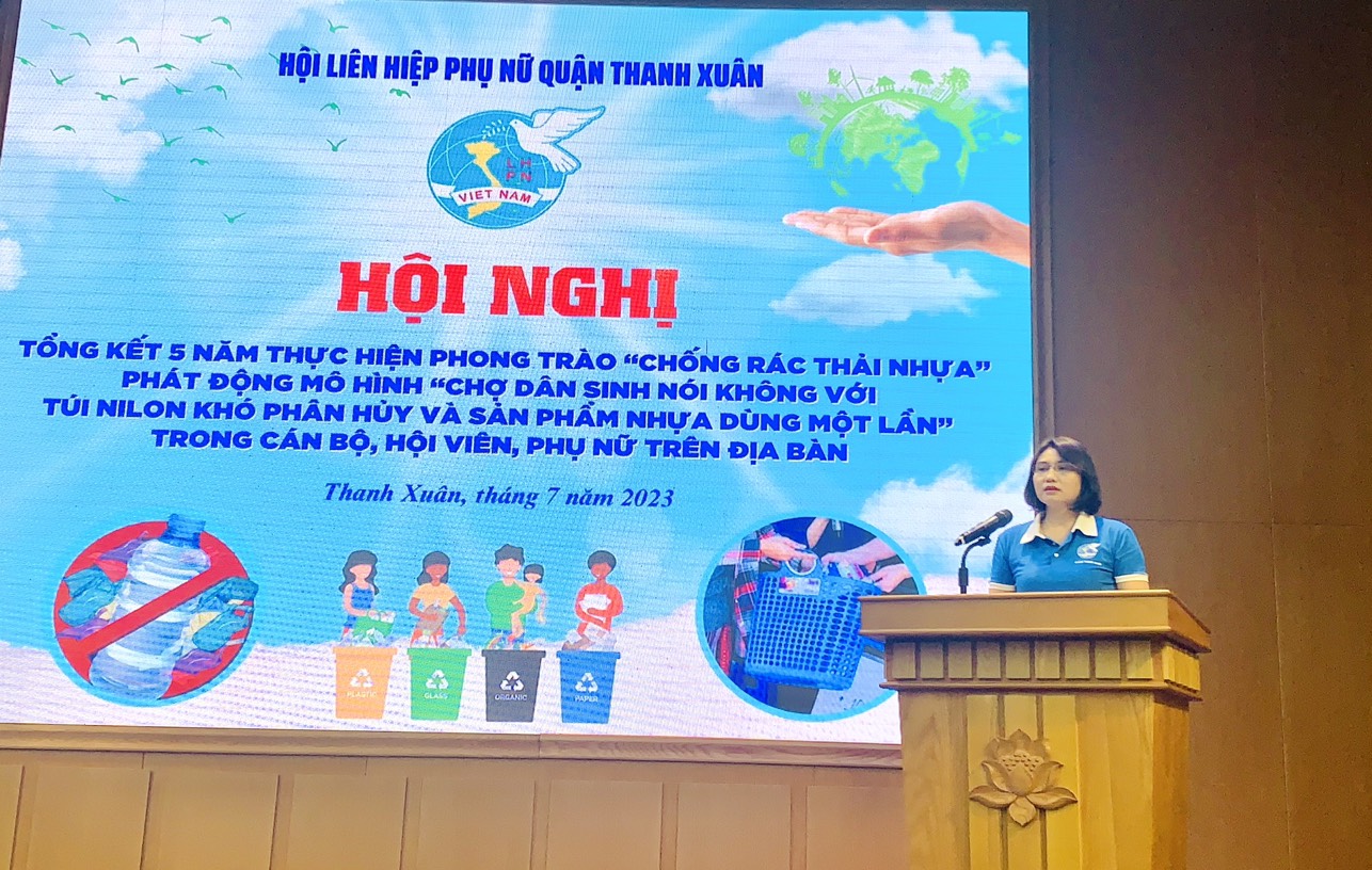 Hội LHPN quận Thanh Xuân: Ra mắt mô hình “Chợ dân sinh nói không với túi nilon khó phân hủy và sản phẩm nhựa dùng một lần” - ảnh 2