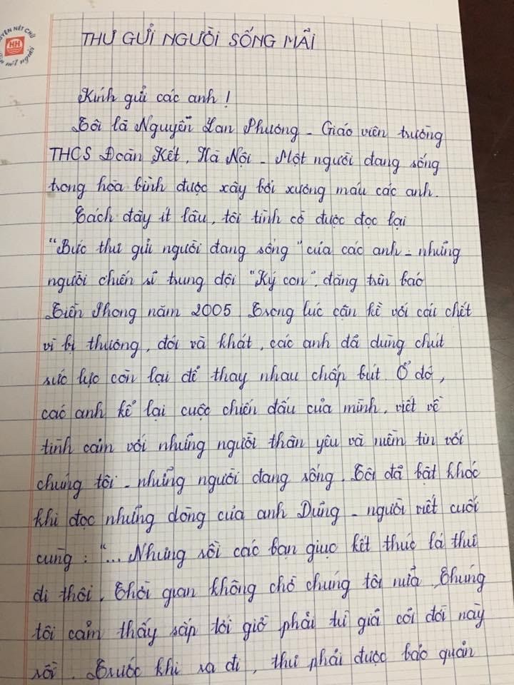 Cô giáo Hà thành viết thư tay tri ân những anh hùng liệt sỹ - ảnh 2