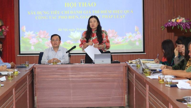 Hà Nội: Tổ chức Hội thảo xây dựng tiêu chí đánh giá thí điểm hiệu quả công tác phổ biến giáo dục pháp luật - ảnh 1