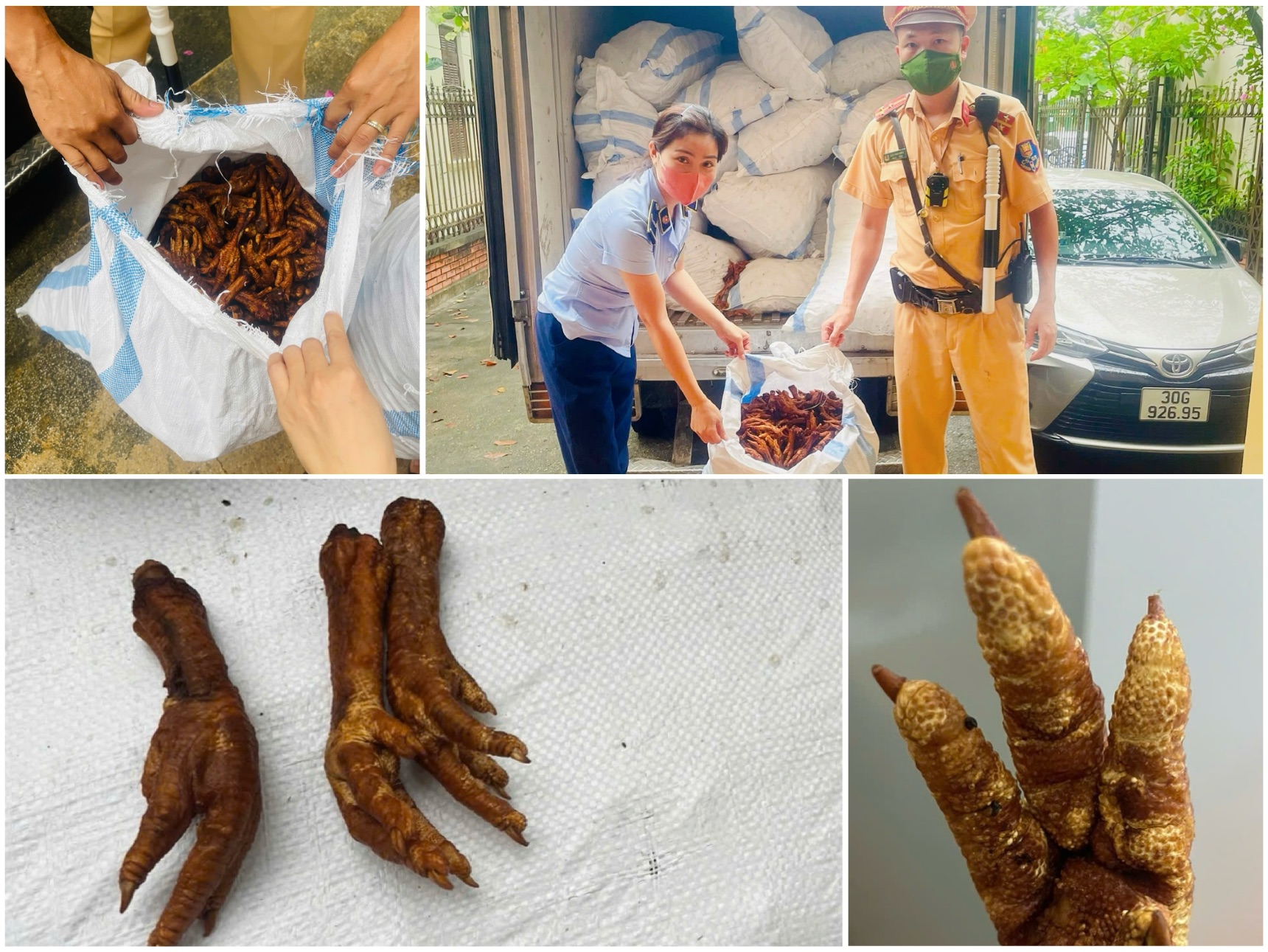 Công an Hà Nội phát hiện, thu giữ hơn 1,4 tấn chân gà không rõ nguồn gốc tại huyện Thạch Thất - ảnh 1