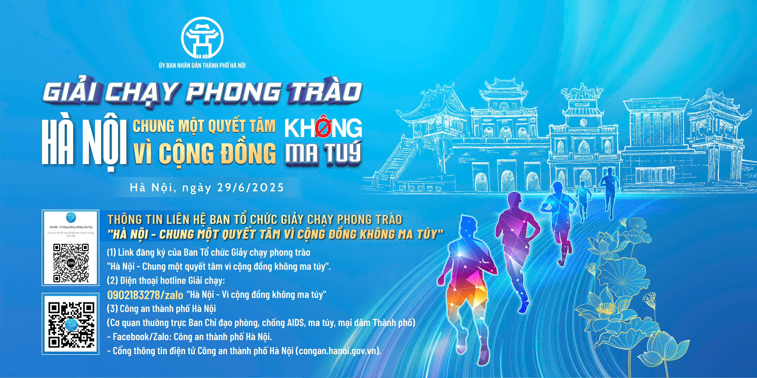 Giải chạy “Hà Nội - Chung một quyết tâm vì cộng đồng không ma túy” năm 2025 - ảnh 1