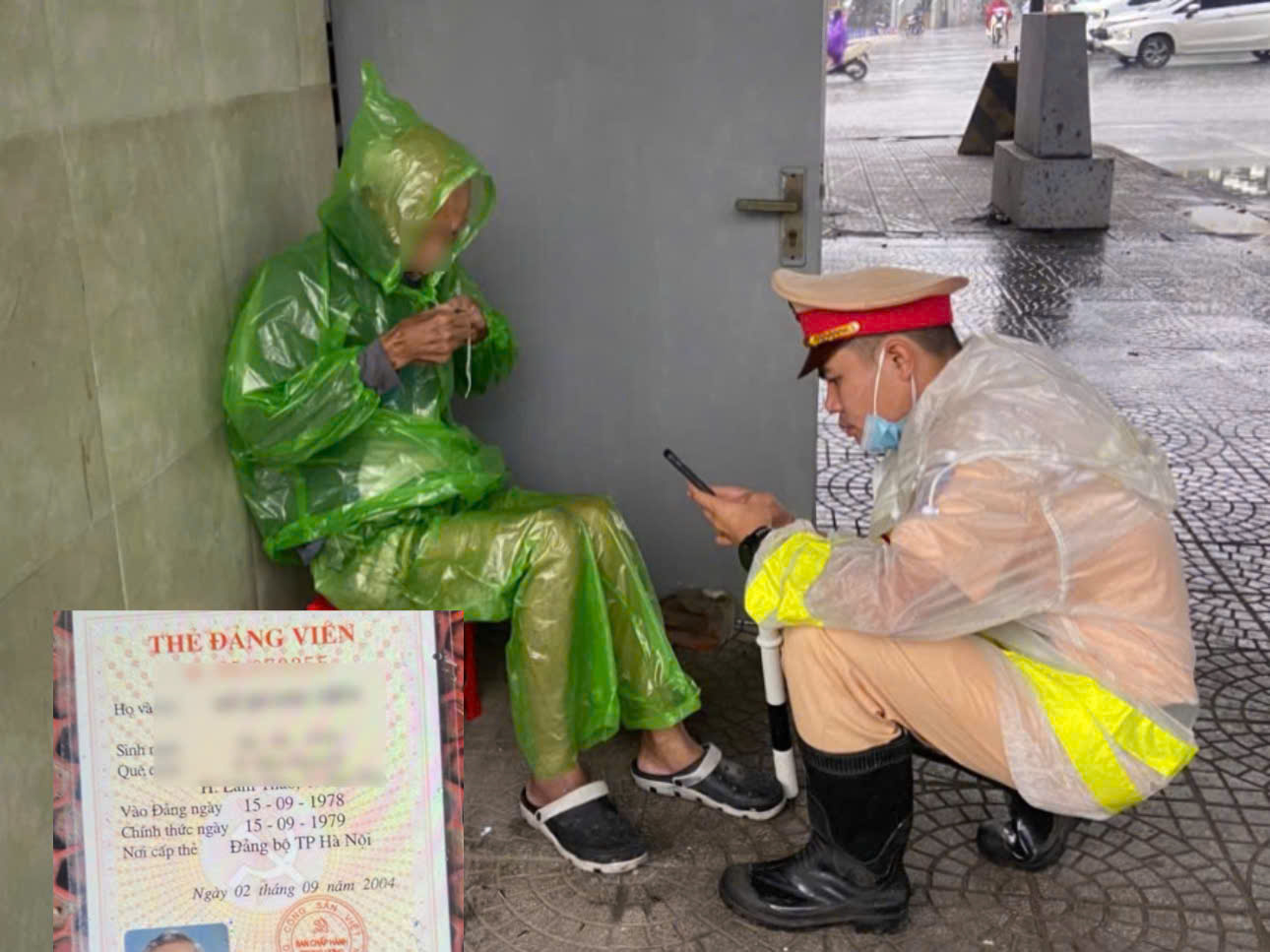 CSGT Hà Nội giúp cụ ông 84 năm tuổi đi lạc trong mưa lớn trở về với gia đình - ảnh 1