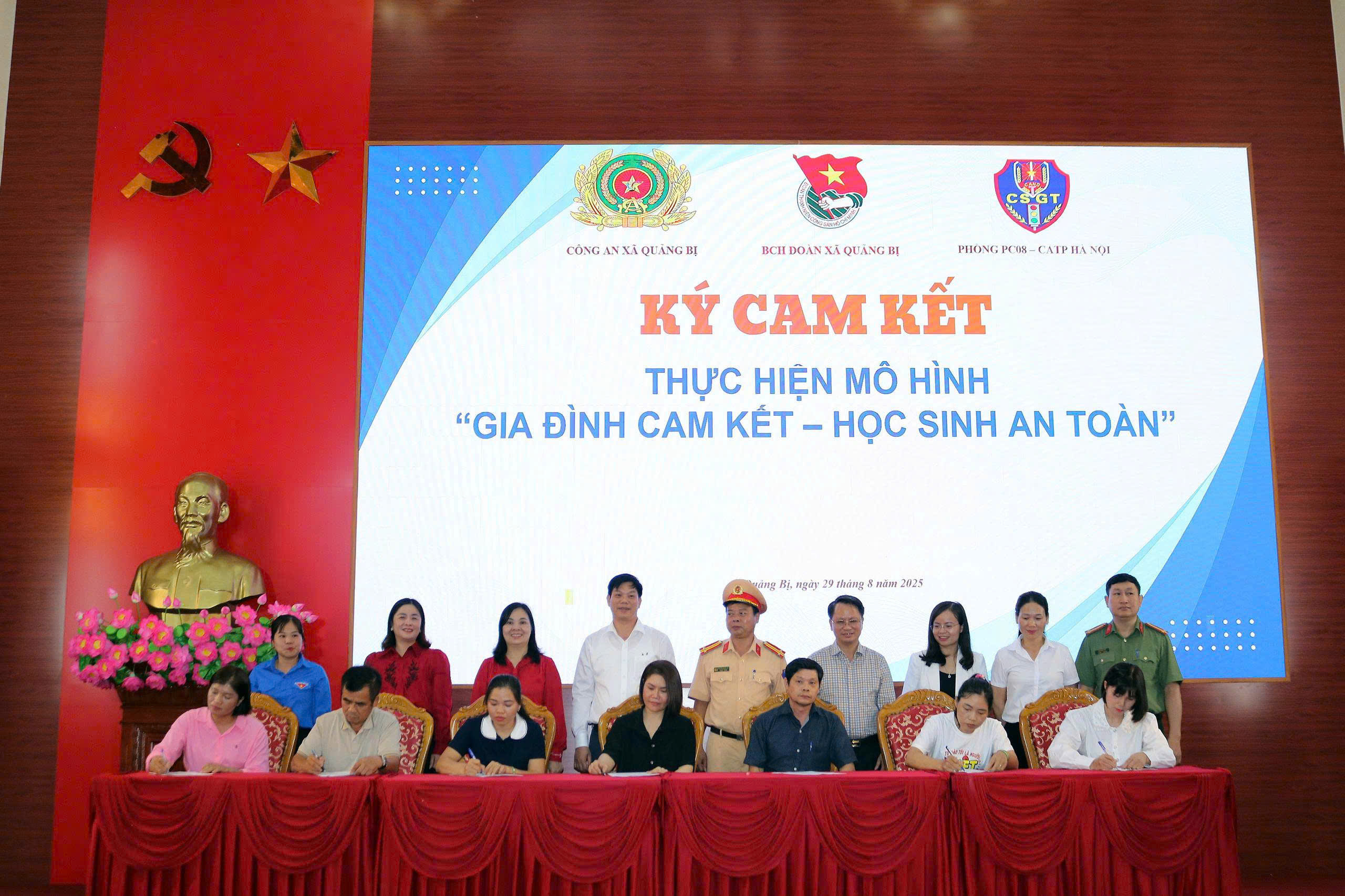 Xã Quảng Bị ra mắt mô hình “Gia đình cam kết - học sinh an toàn” - ảnh 1