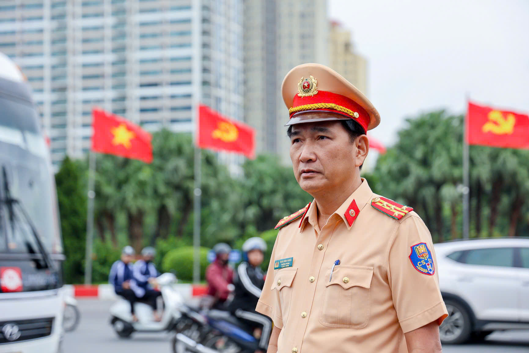 Diễn tập phương án bảo đảm trật tự, an toàn giao thông phục vụ Lễ mở ký Công ước Hà Nội - ảnh 1