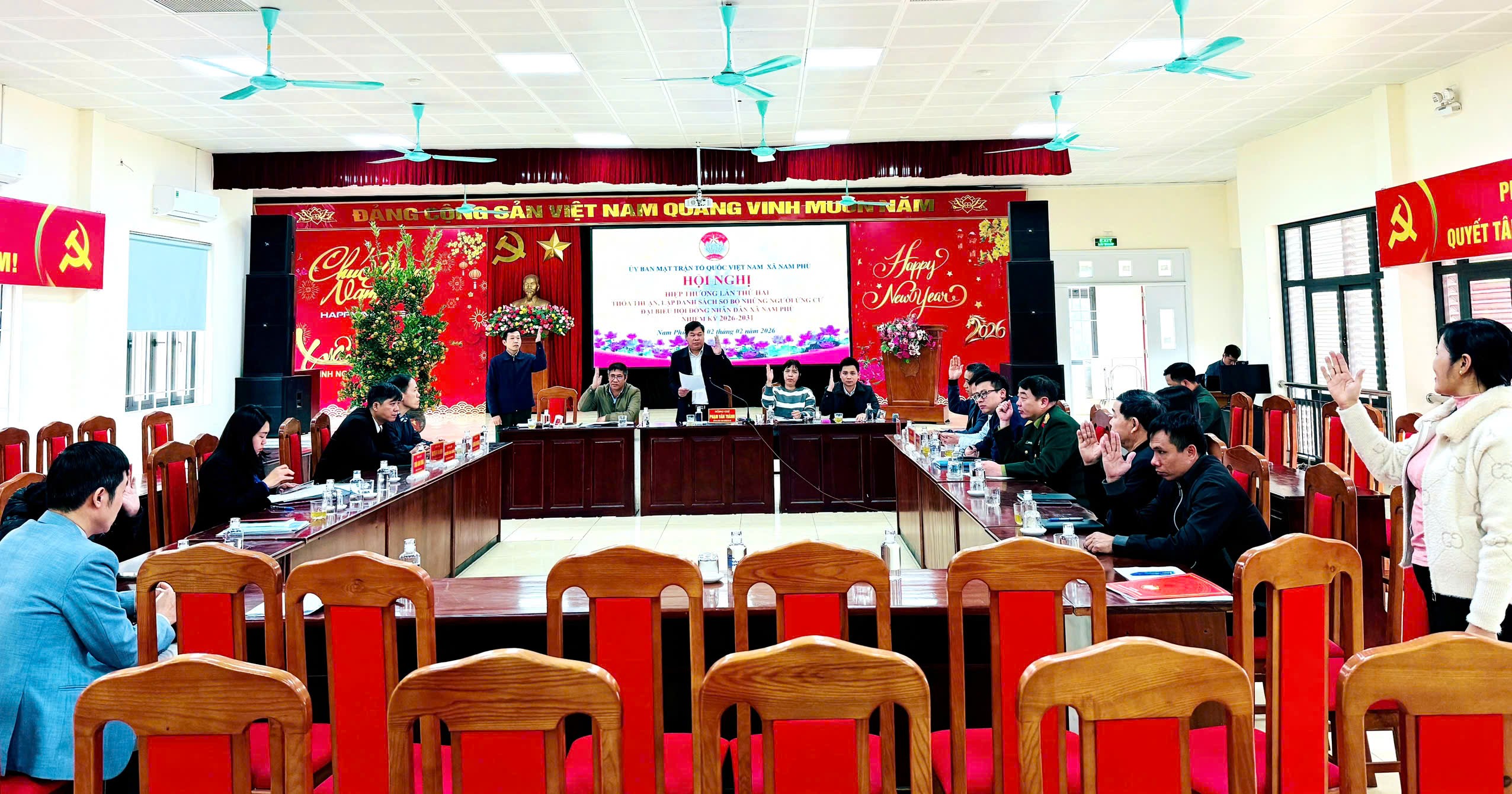 Xã Nam Phù hiệp thương lần hai, thống nhất danh sách sơ bộ 51 người ứng cử HĐND xã nhiệm kỳ 2026-2031 - ảnh 1