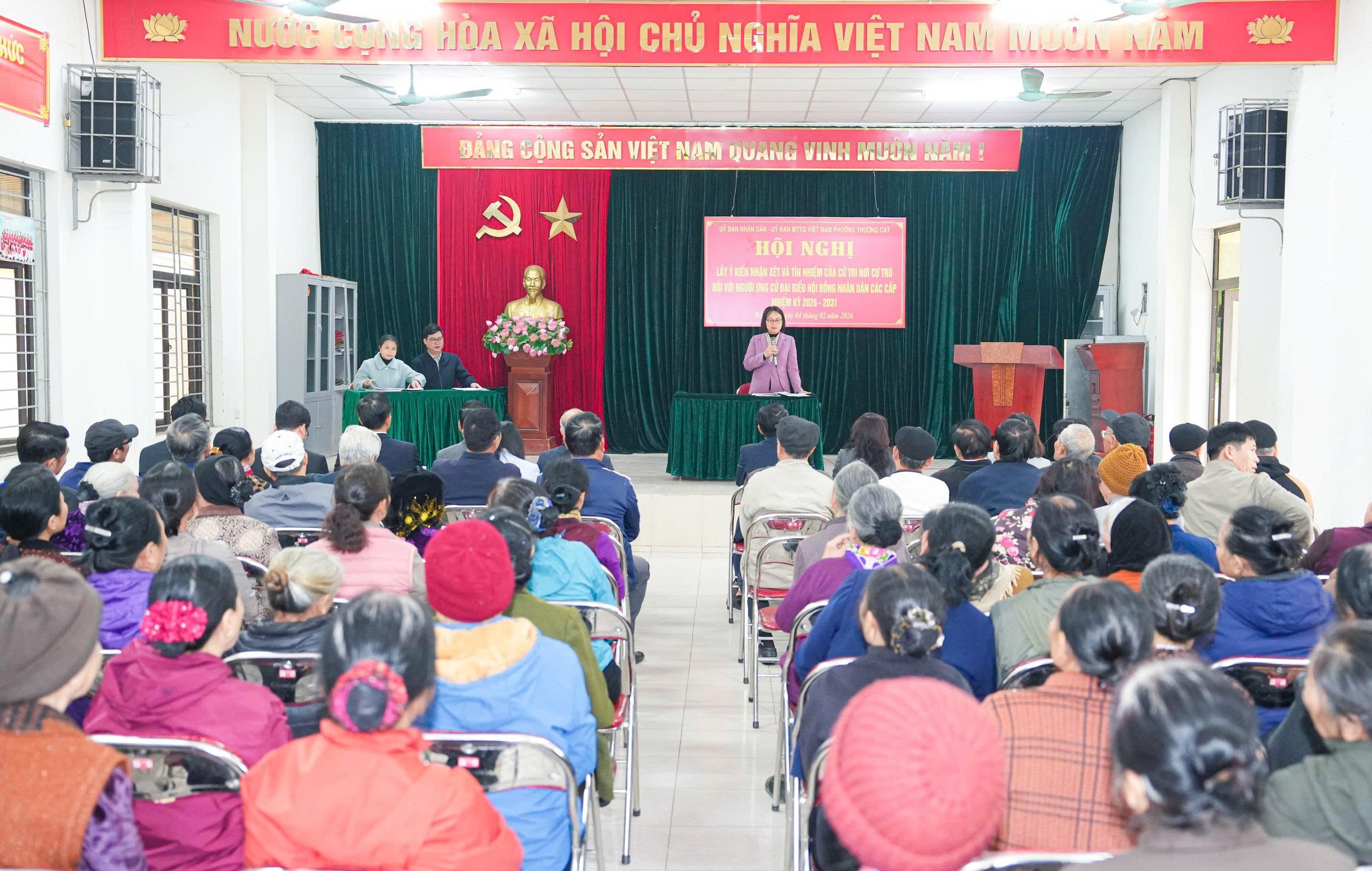 Phường Thượng Cát tổ chức hội nghị lấy ý kiến cử tri đối với người ứng cử đại biểu Hội đồng nhân dân các cấp - ảnh 1