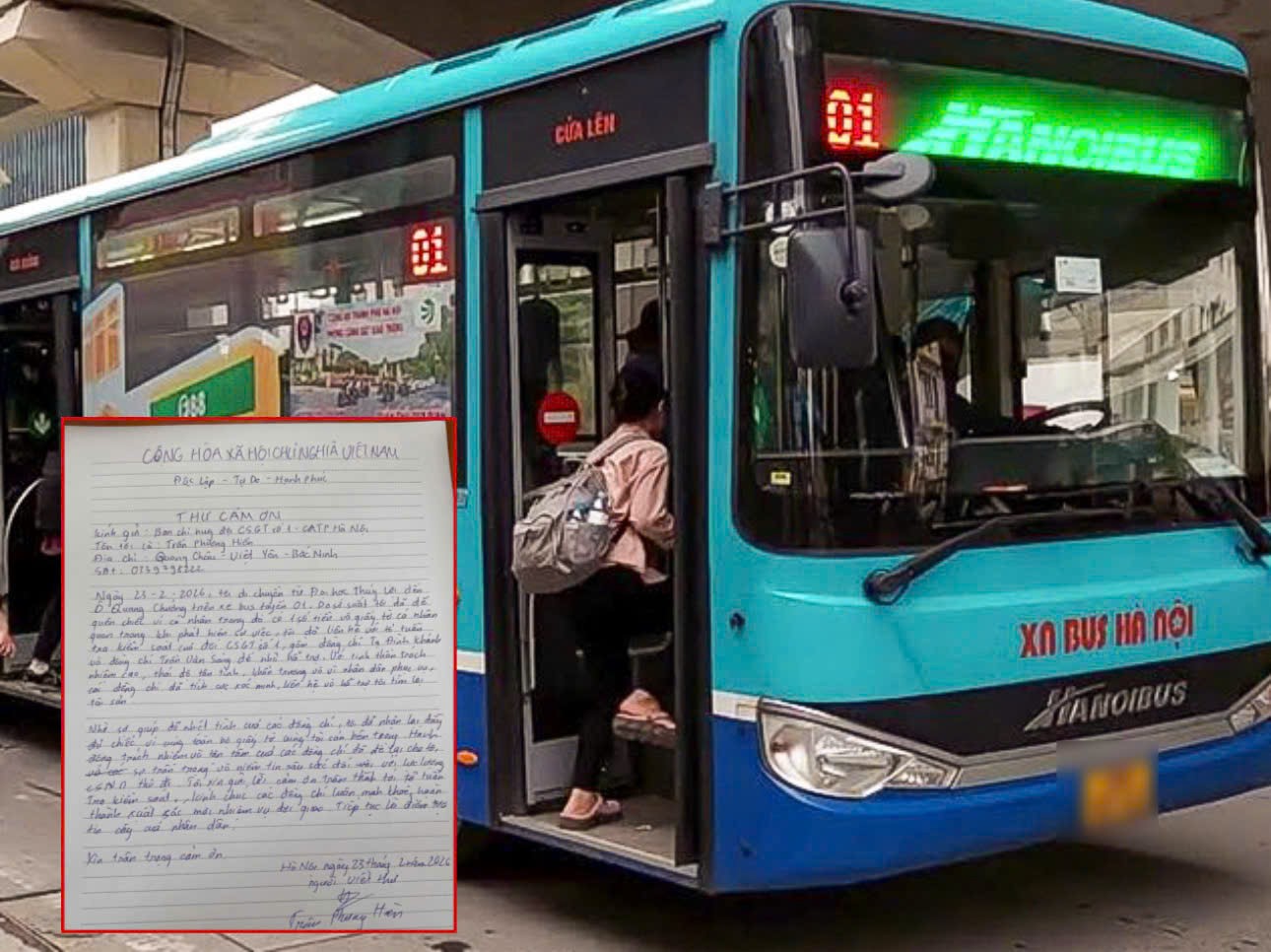 Cảnh sát giao thông Hà Nội hỗ trợ nữ hành khách tìm thấy tài sản để quên trên xe buýt  - ảnh 2