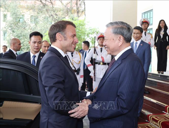 Tổng Bí thư Tô Lâm hội kiến Tổng thống Pháp Emmanuel Macron - ảnh 1