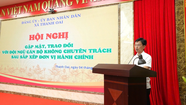 Xã Thanh Oai: Gặp mặt trao đổi với đội ngũ cán bộ không chuyên trách sau sắp xếp đơn vị hành chính - ảnh 6