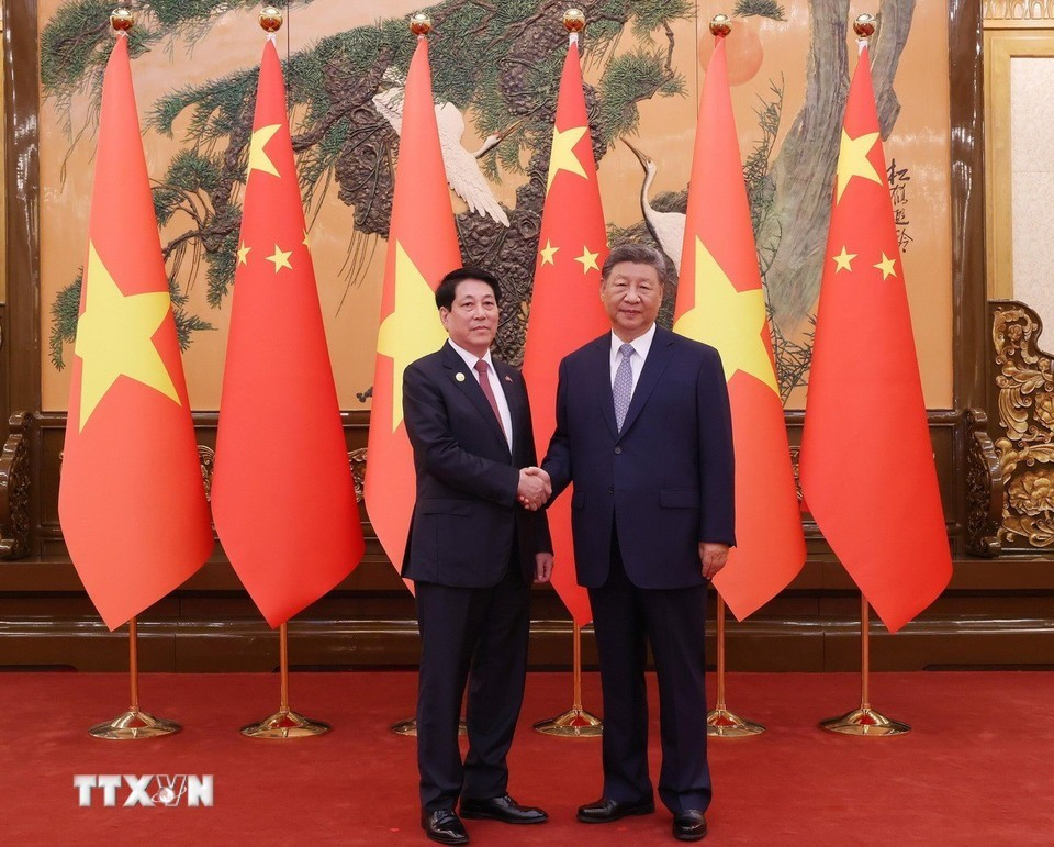 Chủ tịch nước Lương Cường hội đàm với Tổng Bí thư, Chủ tịch nước Trung Quốc Tập Cận Bình - ảnh 1