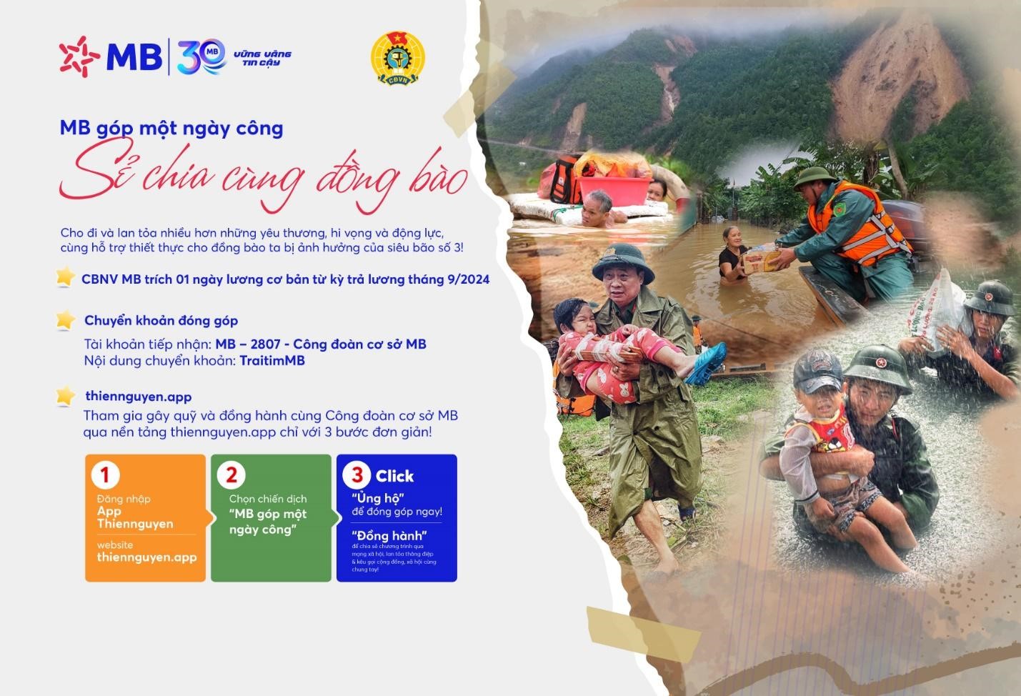 MB góp một ngày công, sẻ chia cùng đồng bào - ảnh 1
