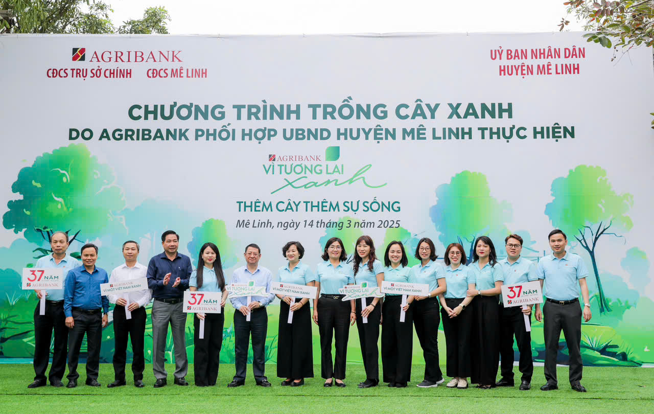 “Agribank - Thêm cây, thêm sự sống”, lan tỏa hành trình “Vì tương lai xanh” tại Mê Linh - ảnh 4