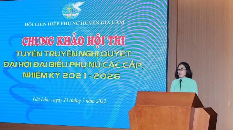 Hội LHPN huyện Gia Lâm: Tuyên truyền Nghị quyết đại hội phụ nữ các cấp - ảnh 2