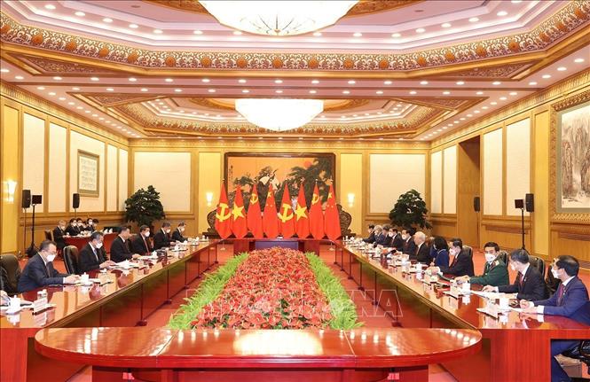 Tổng Bí thư Nguyễn Phú Trọng hội đàm với Tổng Bí thư, Chủ tịch Trung Quốc Tập Cận Bình - ảnh 1