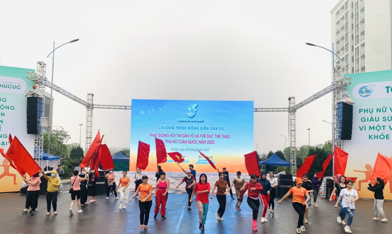 Tổ chức chương trình đồng diễn dân vũ và phát động Hội thi dân vũ và thể dục thể thao Phụ nữ toàn quốc năm 2023 - ảnh 2