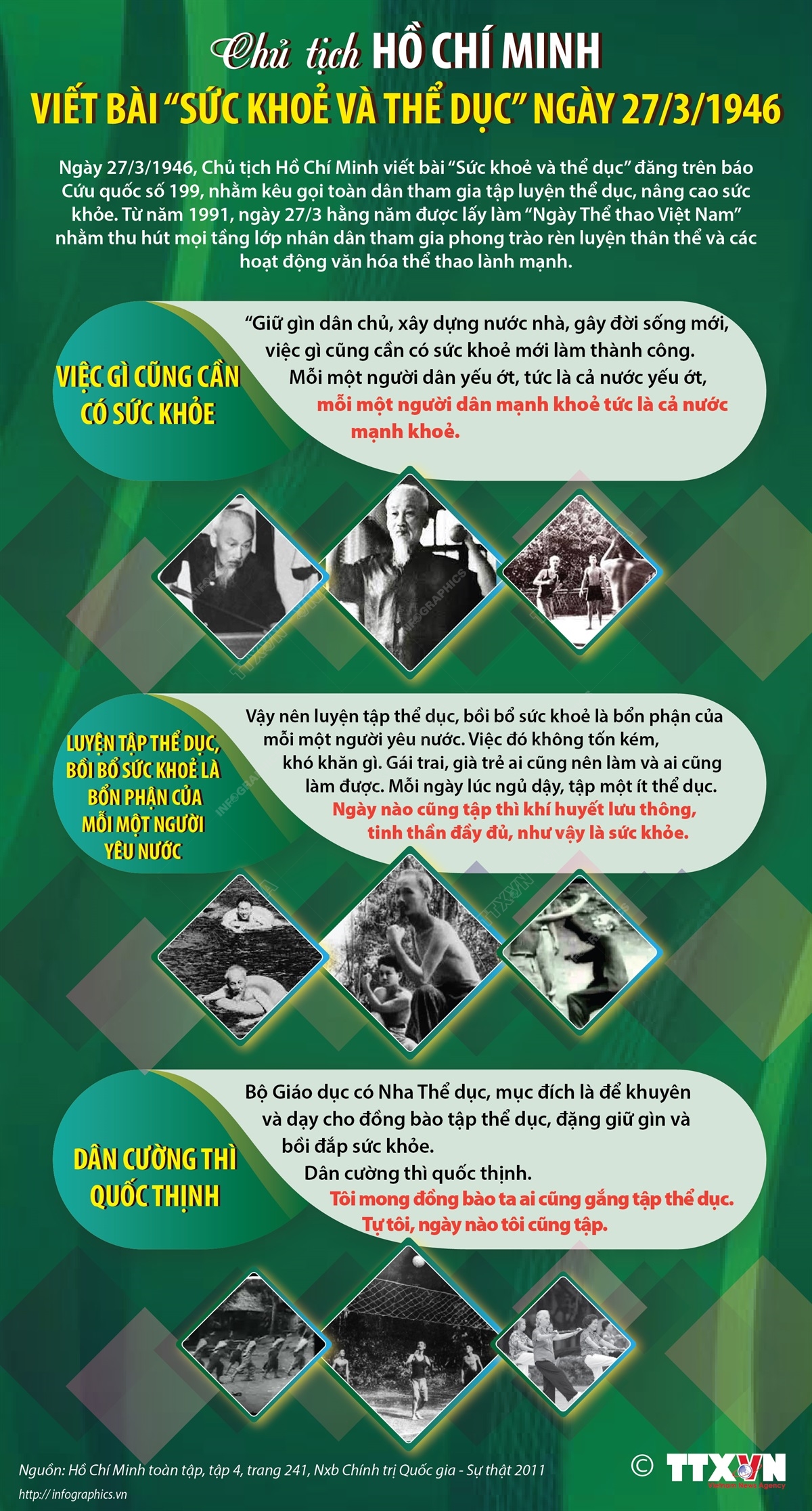 Chủ tịch Hồ Chí Minh viết bài 'Sức khỏe và thể dục' ngày 27/3/1946 - ảnh 1