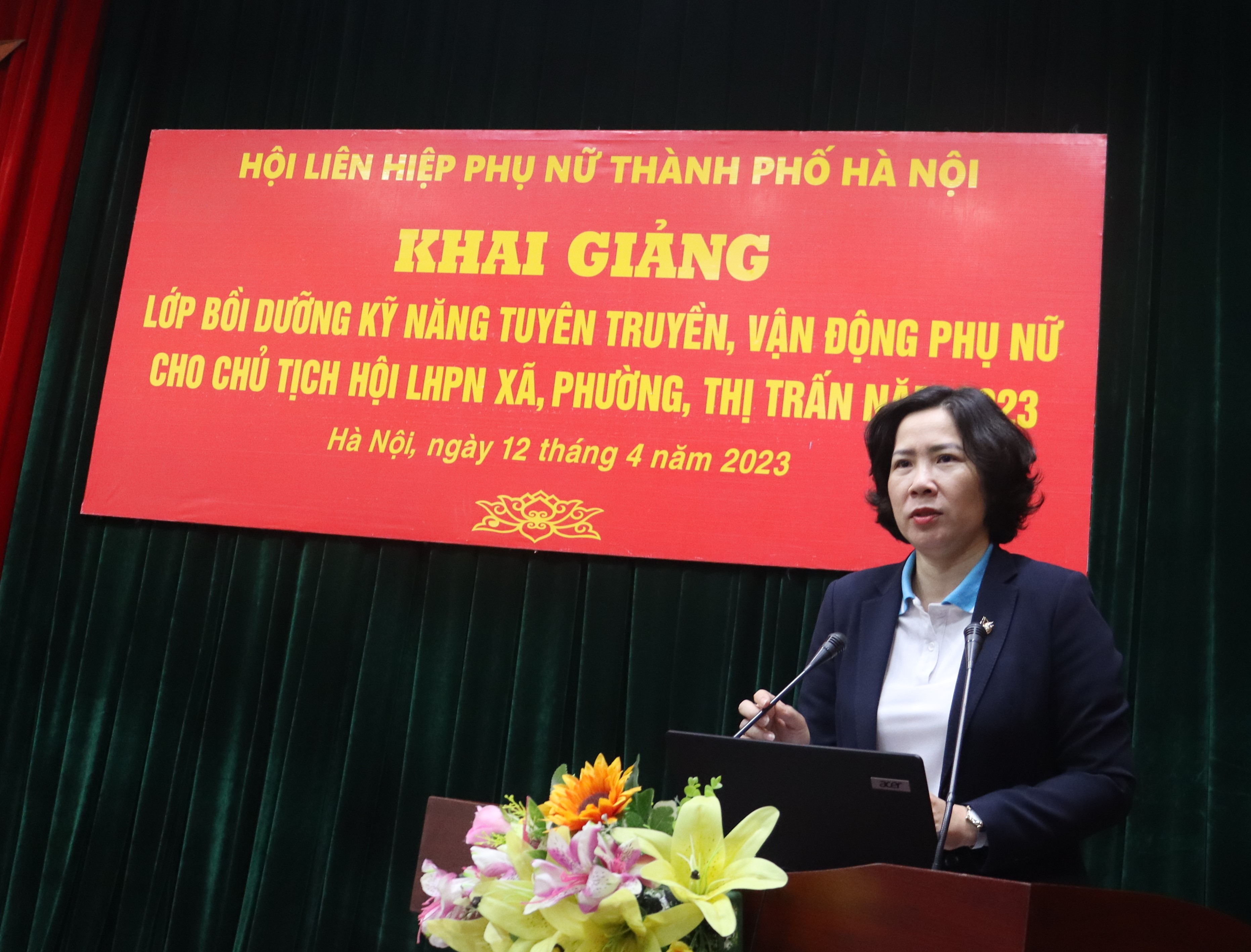 Khai giảng lớp bồi dưỡng kỹ năng tuyên truyền, vận động phụ nữ năm 2023 - ảnh 2