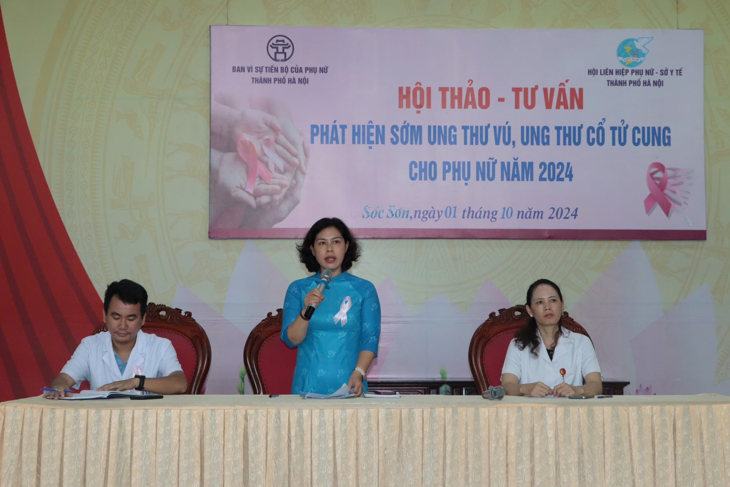 Hội LHPN Hà Nội truyền thông tư vấn tầm soát phát hiện sớm ung thư vú, ung thư cổ tử cung tại huyện Sóc Sơn - ảnh 6
