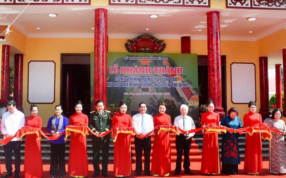 Khánh thành công trình trùng tu, tôn tạo Khu lưu niệm Nữ tướng Nguyễn Thị Định - ảnh 1