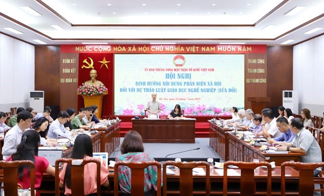 Ủy ban Trung ương MTTQ Việt Nam định hướng nội dung phản biện xã hội đối với dự thảo Luật Giáo dục nghề nghiệp (sửa đổi) - ảnh 1