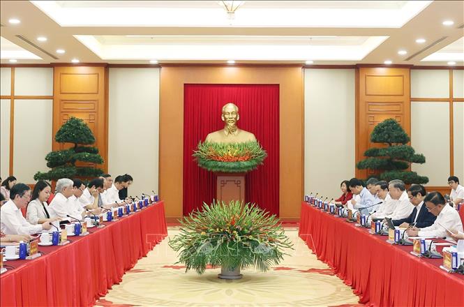 Tổng Bí thư chủ trì cuộc làm việc với Ban Thường vụ Đảng ủy MTTQ Việt Nam, các đoàn thể Trung ương - ảnh 3