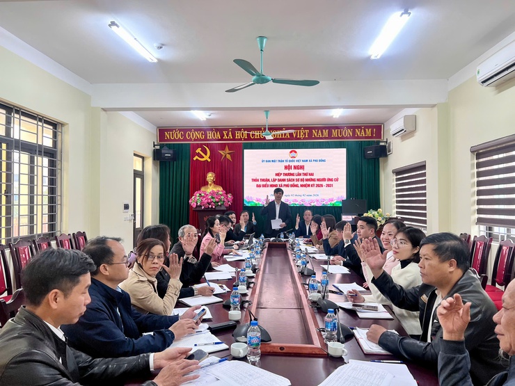 Xã Phù Đổng tổ chức Hội nghị hiệp thương lần thứ hai lập danh sách sơ bộ những người ứng cử đại biểu HĐND xã nhiệm kỳ 2026- 2031 - ảnh 1