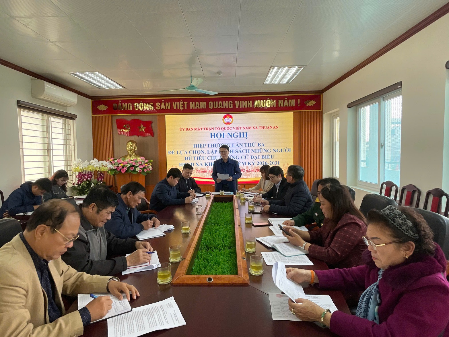  Tổ chức Hội nghị hiệp thương lần thứ ba cho ứng cử đại biểu Hội đồng nhân dân xã Thuận An - ảnh 1