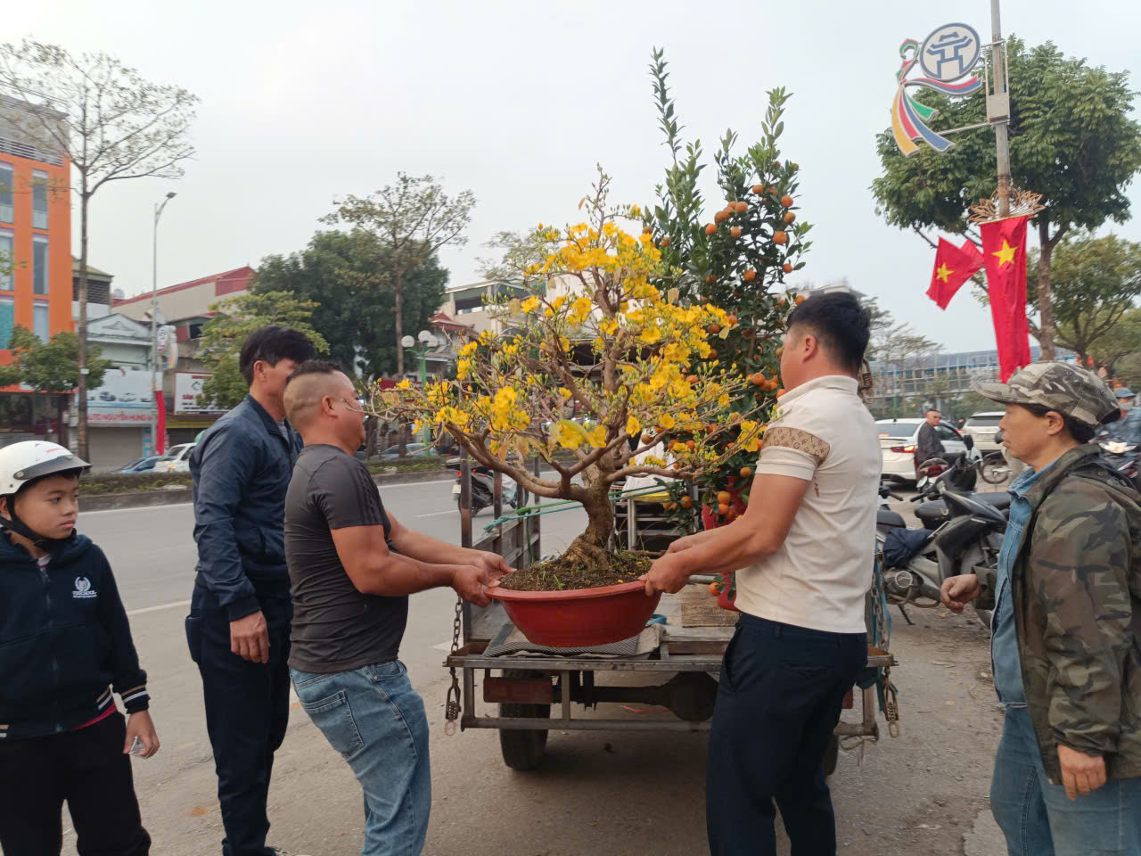 Người dân Hà Nội mang hương sắc xuân về cho gia đình - ảnh 11