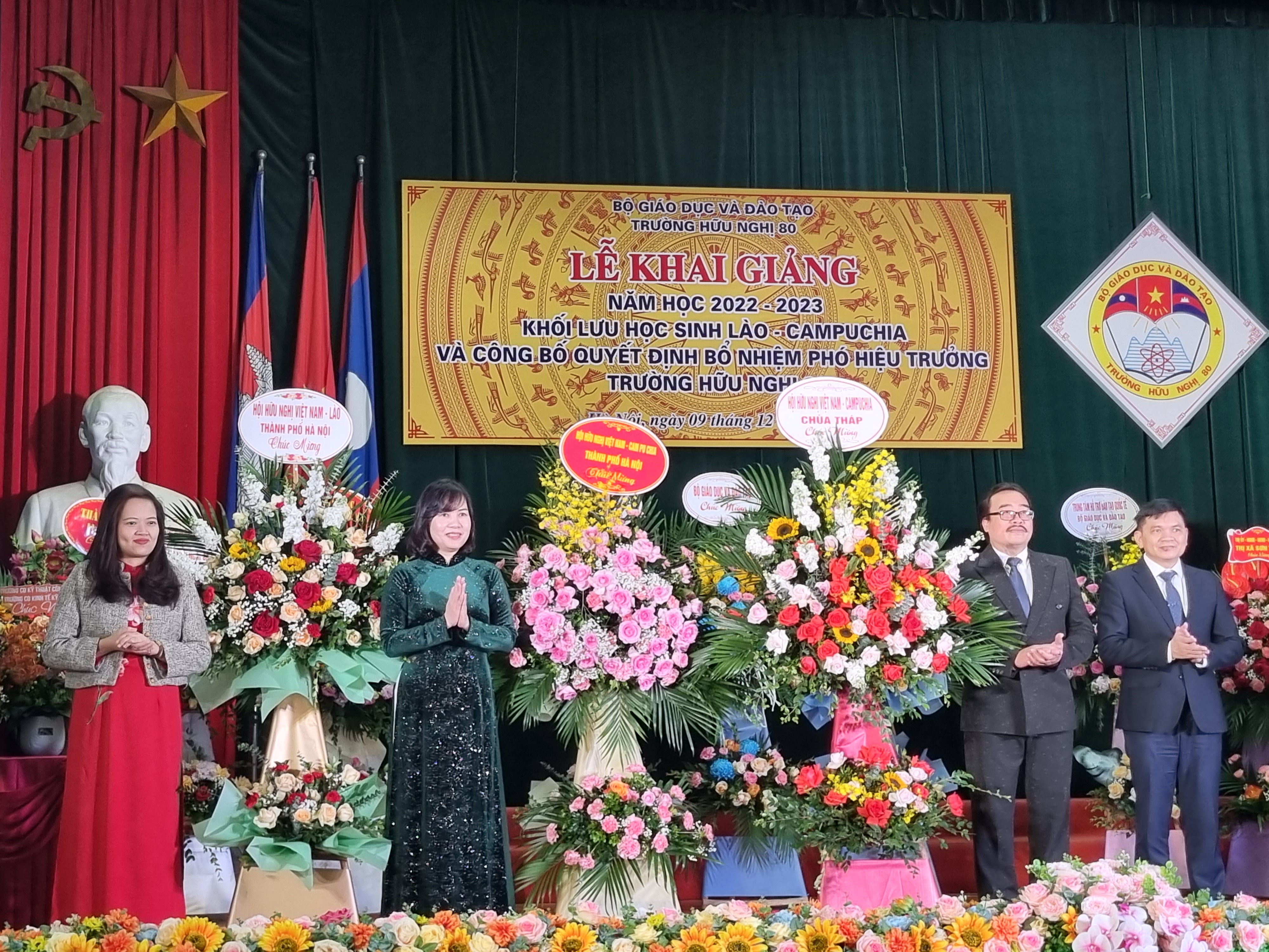 Trường Hữu nghị 80: Khai giảng năm học mới 2022 - 2023 khối lưu học sinh Lào và Campuchia - ảnh 2