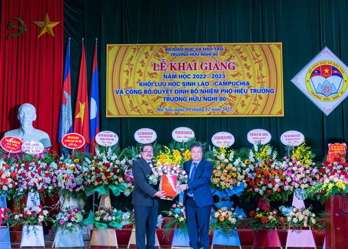 Trường Hữu nghị 80: Khai giảng năm học mới 2022 - 2023 khối lưu học sinh Lào và Campuchia - ảnh 3