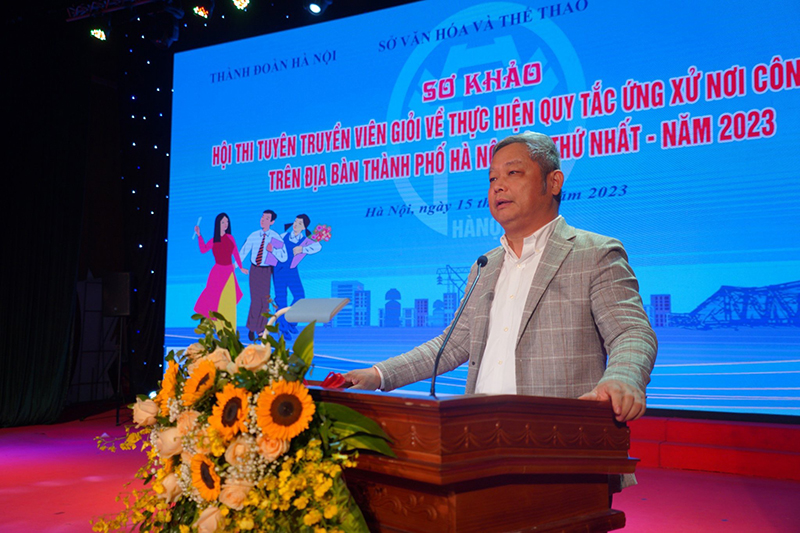 Hà Nội sơ khảo Hội thi “Tuyên truyền viên giỏi tuyên truyền Quy tắc ứng xử nơi công cộng” năm 2023 - ảnh 2