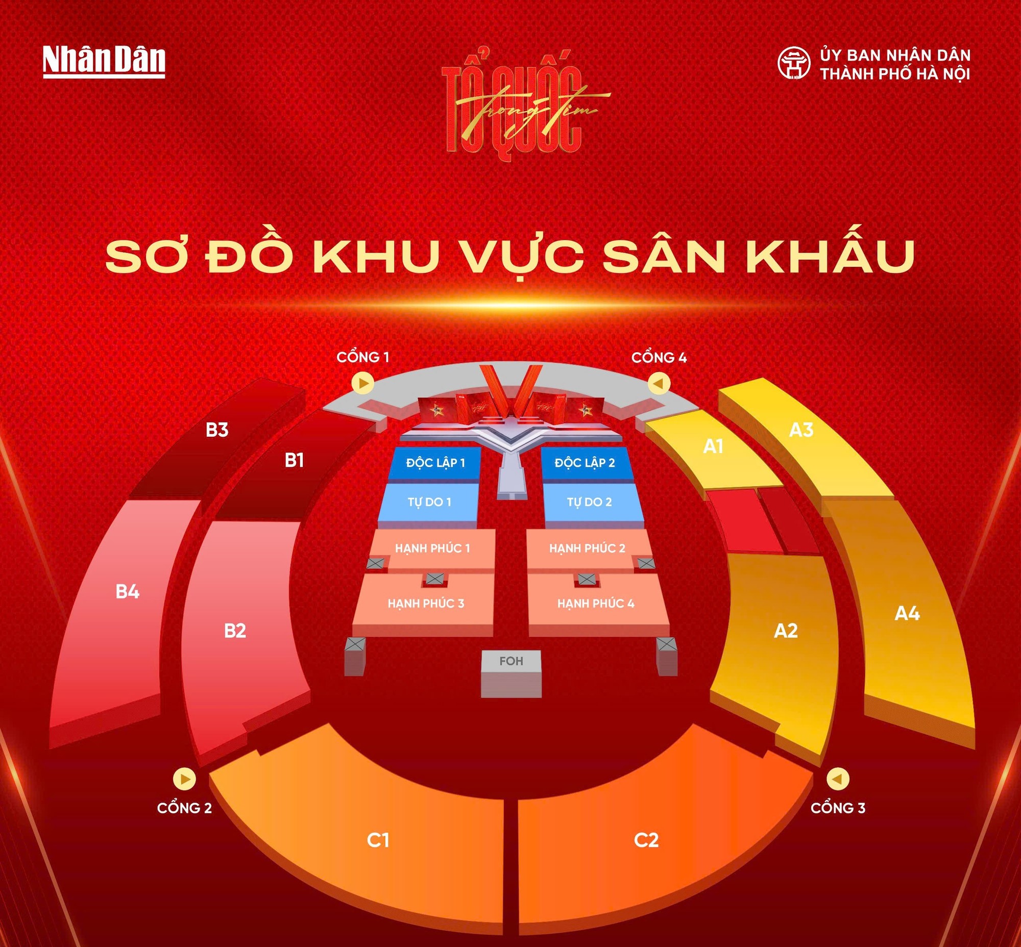 Chi tiết sơ đồ chỗ ngồi, giờ check-in của concert “Tổ quốc trong tim” tối nay 10/8 - ảnh 3