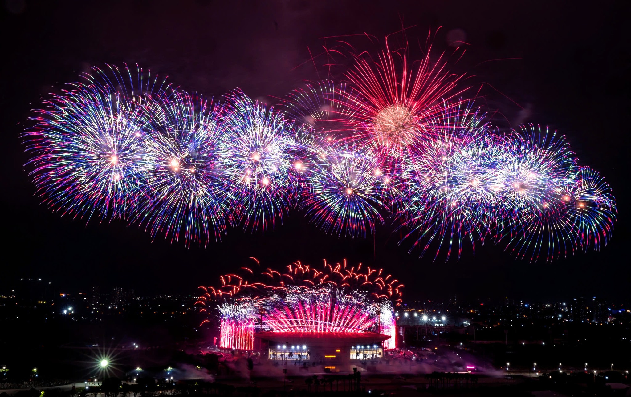 Mãn nhãn màn tổng duyệt pháo hoa chào mừng Đại hội XIV của Đảng - ảnh 7