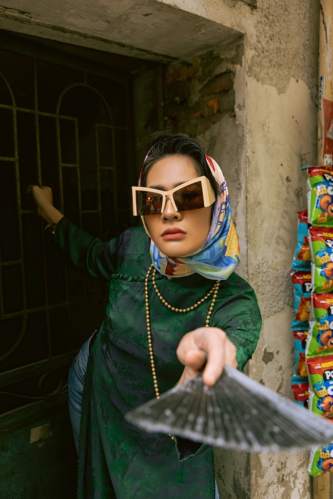 Dàn sao Việt diện áo dài gấm lụa của Cao Minh Tiến rộn ràng đón Xuân mới - ảnh 8