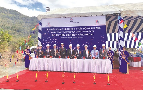 EVN khởi công và phát động thi đua cụm công trình cửa xả DA thủy điện tích năng Bác Ái - ảnh 1