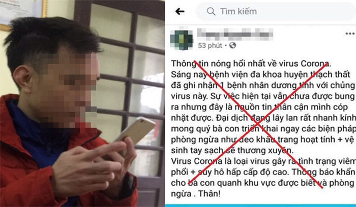 Th&ocirc;ng tin sai sự thật được Trọng đăng tải tr&ecirc;n facebook