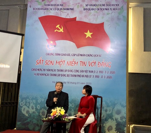 Ông Nguyễn Tài Triệu tại buổi giao lưu nhân chứng lịch sử