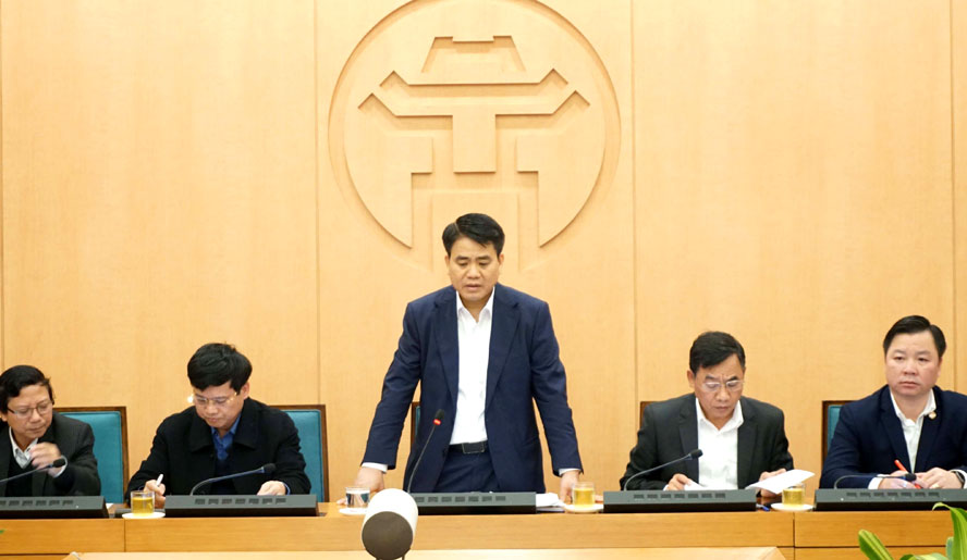 Chủ tịch UBND TP Nguyễn Đức Chung phát biểu kết luận tại cuộc họp