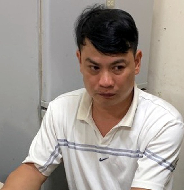 Đối tượng Nguyễn Hải Hà tại cơ quan công an