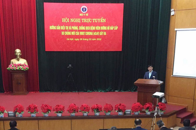 Tại điểm cầu ở Bộ Y tế.