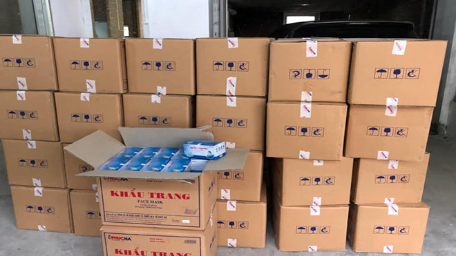 100.000 khẩu trang y tế không rõ nguồn gốc đã bị lực lượng chức năng phát hiện, thu giữ.
