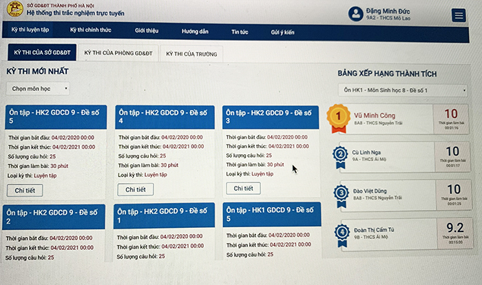 Hanoi Study - hệ thống học tập trực tuyến cho học sinh H&agrave; Nội