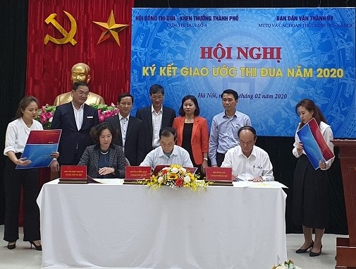 C&aacute;c đơn vị thực hiện k&yacute; giao ước thi đua năm 2020