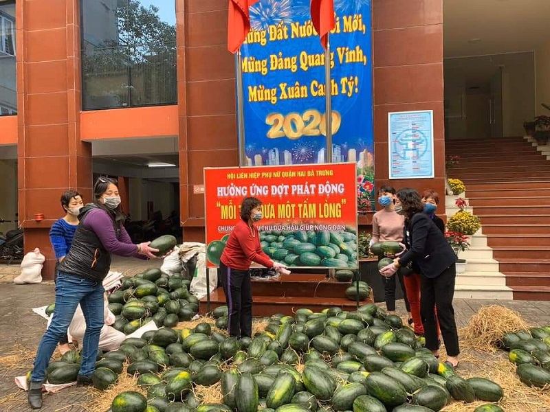 C&aacute;c cấp Hội LHPN Hai B&agrave; Trưng ti&ecirc;u thụ dưa hấu gi&uacute;p b&agrave; con n&ocirc;ng d&acirc;n tỉnh Gia Lai