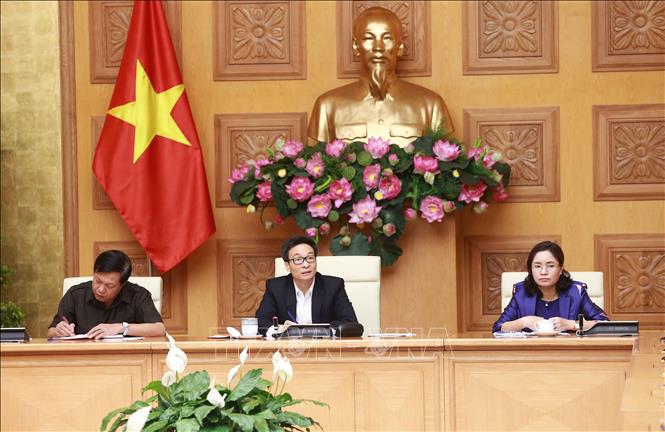 Phó Thủ tướng Chính phủ Vũ Đức Đam phát biểu chỉ đạo cuộc họp. Ảnh: Doãn Tấn/TTXVN